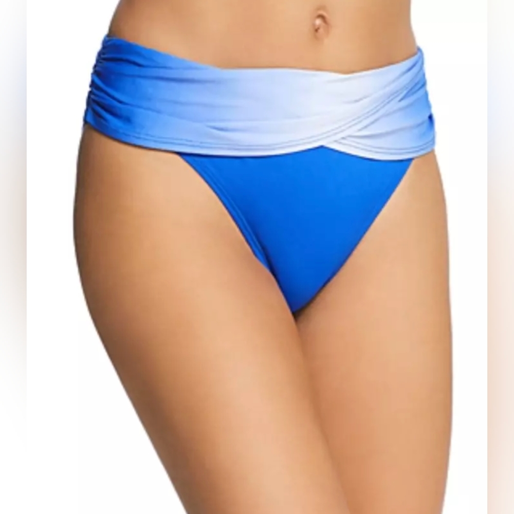 Bleu Rod Beattie Aruba Bleu Sarong Ruched Hipster Bikini Swim Bottom Sz 14